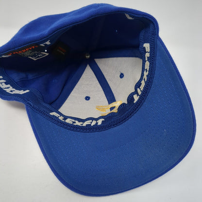 Letter E Fitted Hat Blue Large-XL Embroidered Flexfit Yupoong Solid