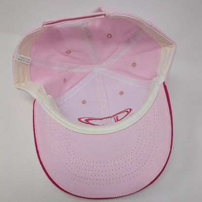 DYNON Strapback Hat Pink One Size Adjustable Embroidered 6 Panel Cotton