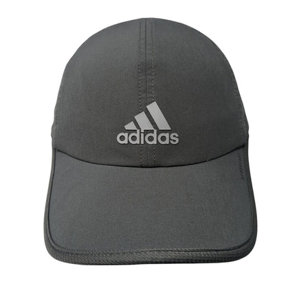 Adidas Aeroready Strapback Hat Gray One Size 3 Stripes Adjustable