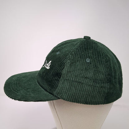 Green Corduroy Go Birds Embroidery Baseball Cap One Size Slideback Strap Hat