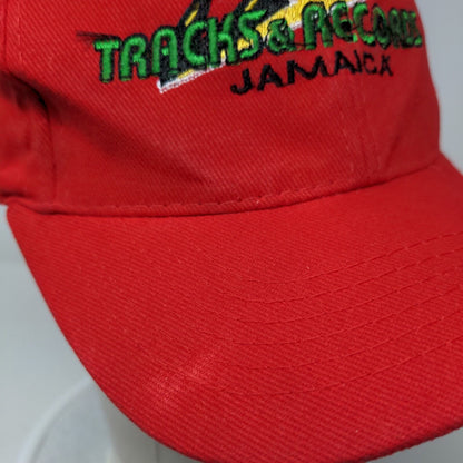 Tracks & Record Jamaica Slideback Hat Red One Size Adjustable Embroidered
