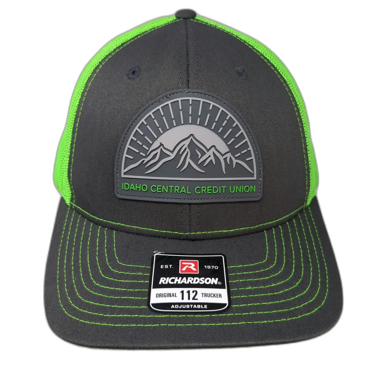 Richardson 112 Trucker Hat Gray Green One Size Idaho Central Credit Union Patch