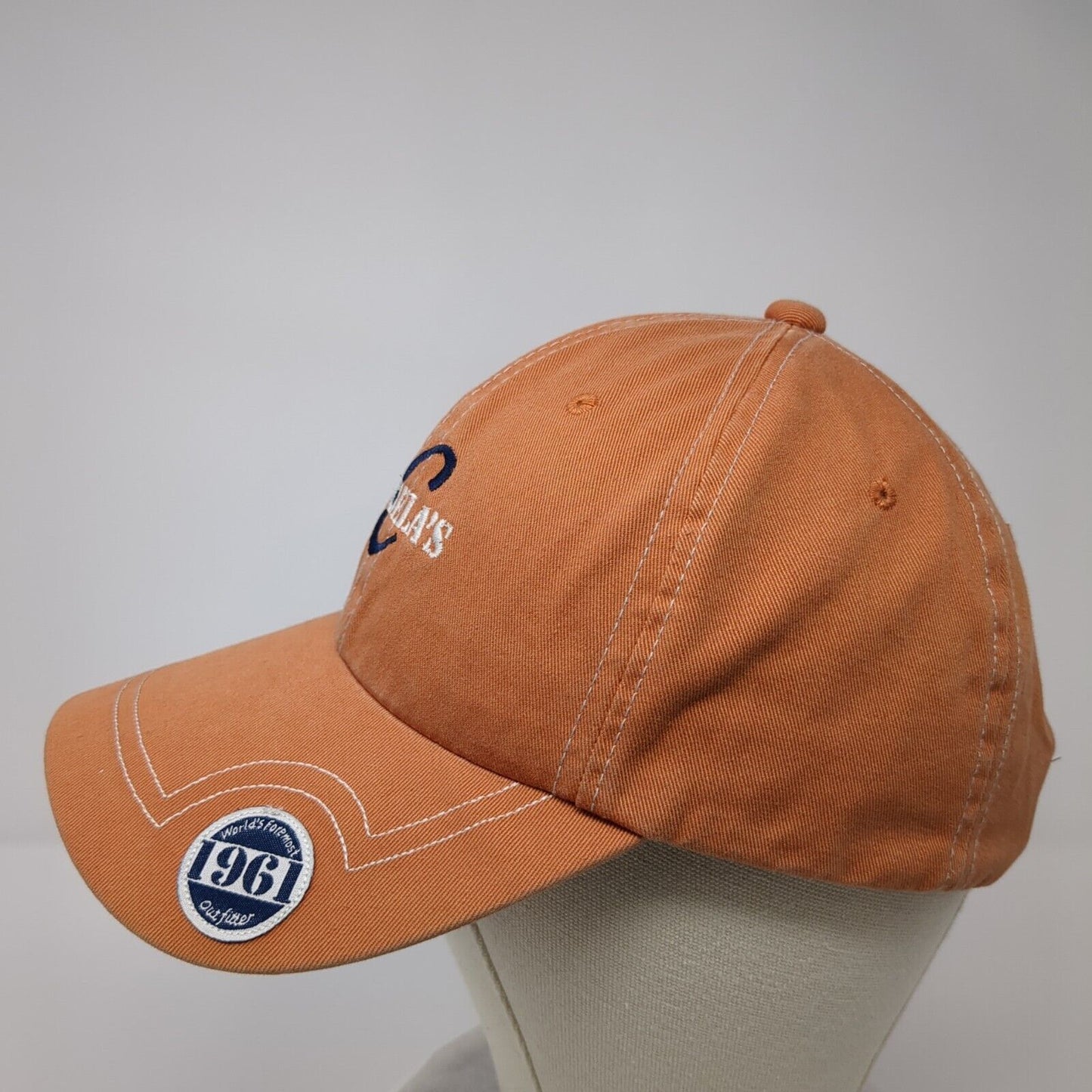 Cabela's Slideback Hat Orange One Size Adjustable Embroidered Patch