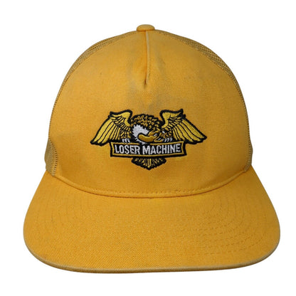 Loser Machine Snapback Trucker Hat Yellow OS Adjustable Embroidered Mesh Back