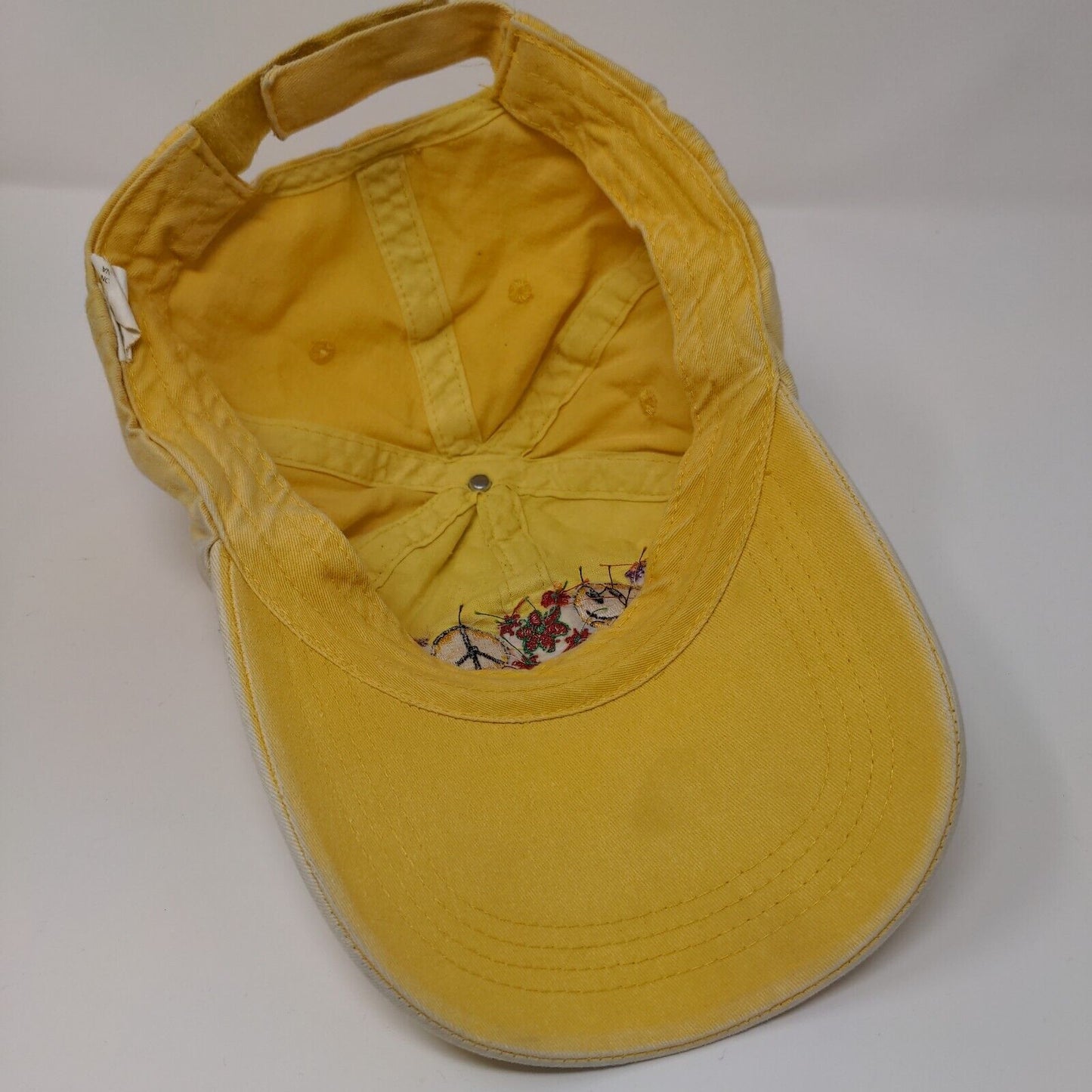 Smiley Peace Flowers Redington Beach FL Strapback Hat Yellow OSFA Jhats