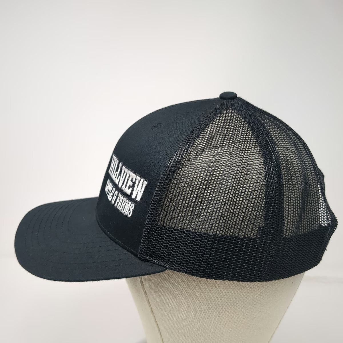 Richardson Trucker Hat Black One Size Mesh Snapback American Flag Cattle Farm