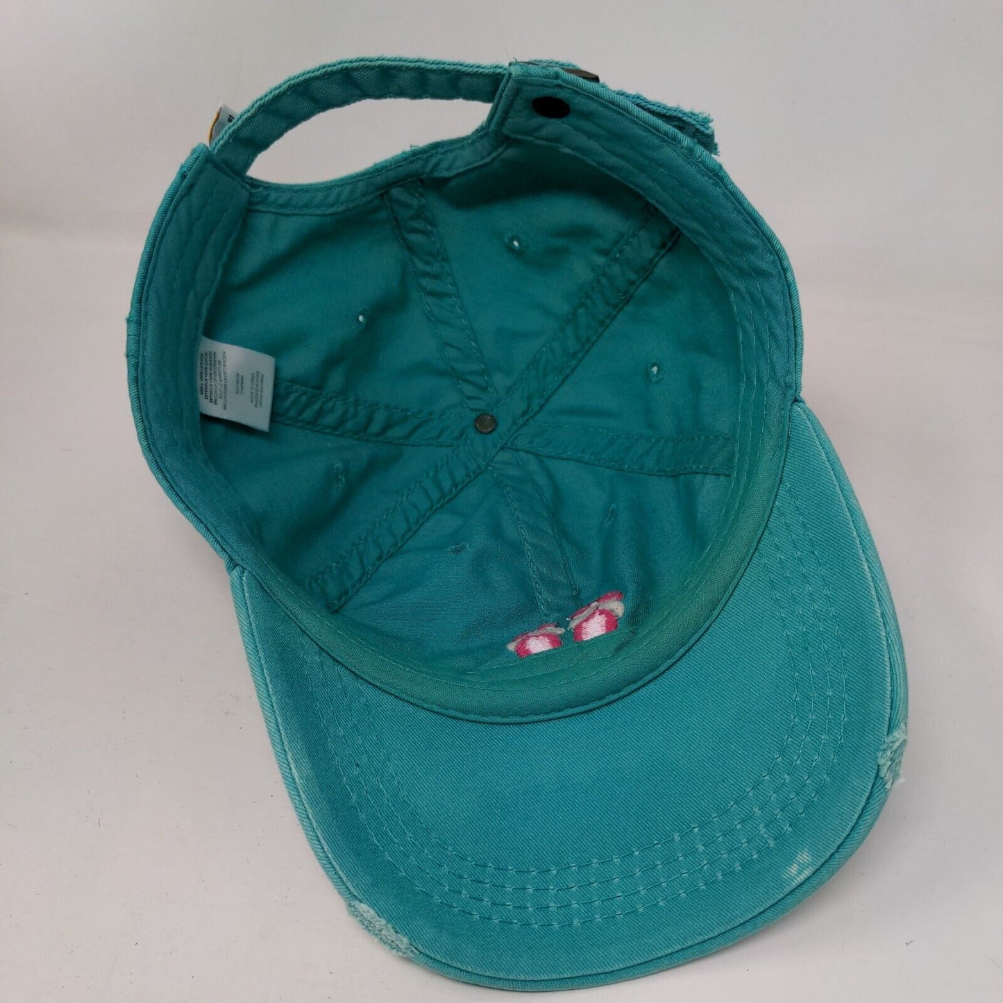 Life Is Good Flip Flops Slideback Hat Greenish-Blue One Size Embroidered