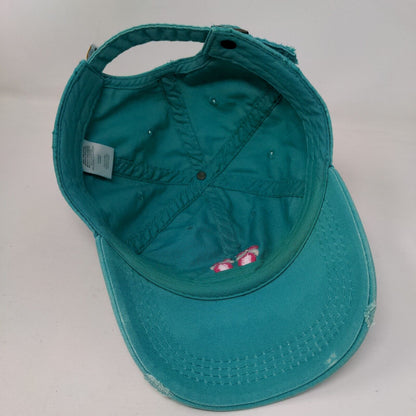 Life Is Good Flip Flops Slideback Hat Greenish-Blue One Size Embroidered