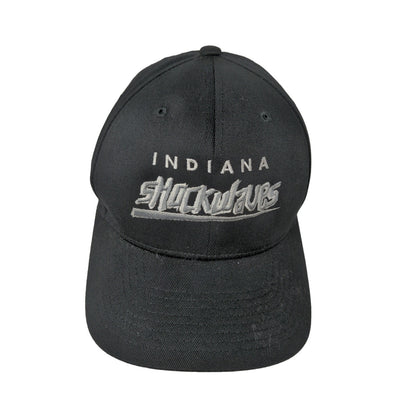 Indiana Shockwaves FlexFit Hat Size S-M Black Embroidered Spell Out