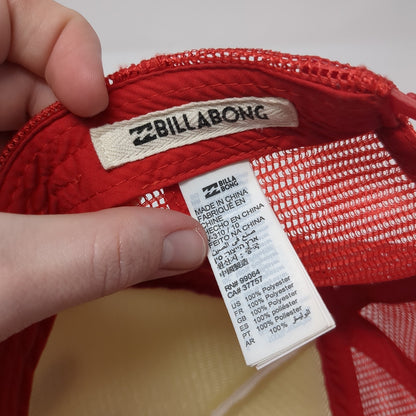Hello Summer Snapback Mesh Back Trucker Hat Red One Size Billabong