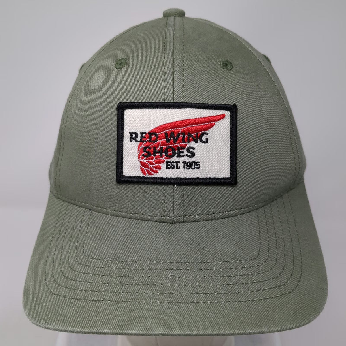 Red Wing Shoes Snapback Green White One Size Logo Patch 1905 Workwear Twill Hat