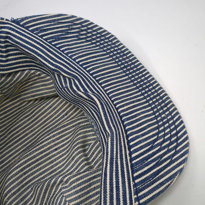 OshKosh B'gosh Snapback Blue White Hickory Stripe USA Hat Vintage Conductor