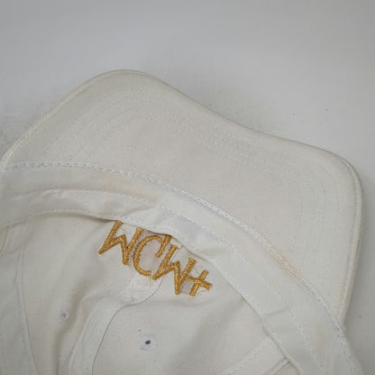 Quake City Caps MGM+ Baseball Cap White One Size Gold Embroidery Slideback Hat