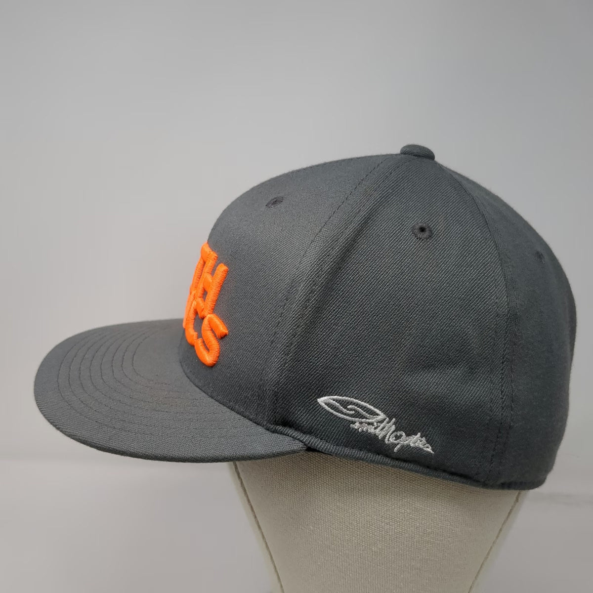Smith Optics Baseball Cap Gray Orange 7 1/4 Flat Brim 3D Embroidery Fitted Hat