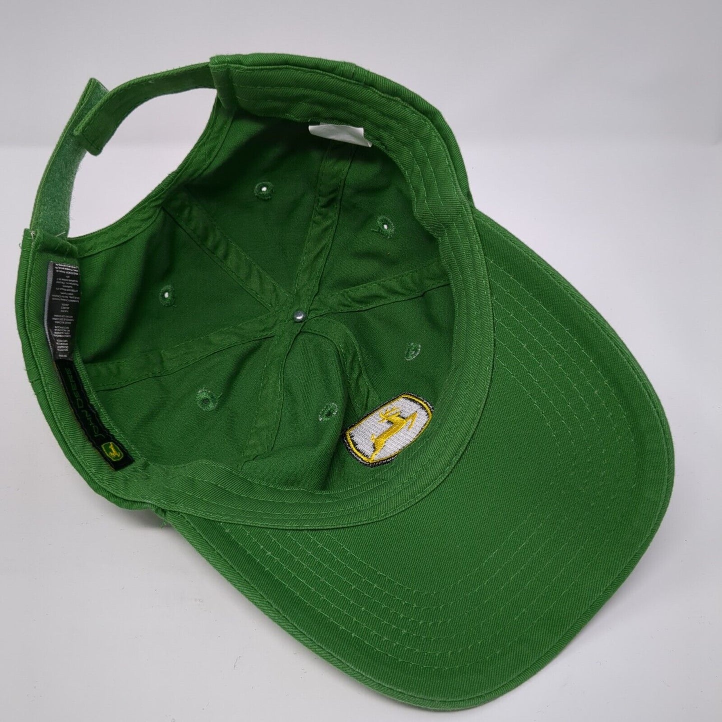 John Deere Strapback Hat Green One Size Adjustable Embroidered Logo