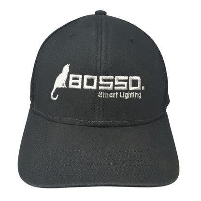 Bosso Smart Lighting Snapback Trucker Hat Black One Size Mesh Back Legacy
