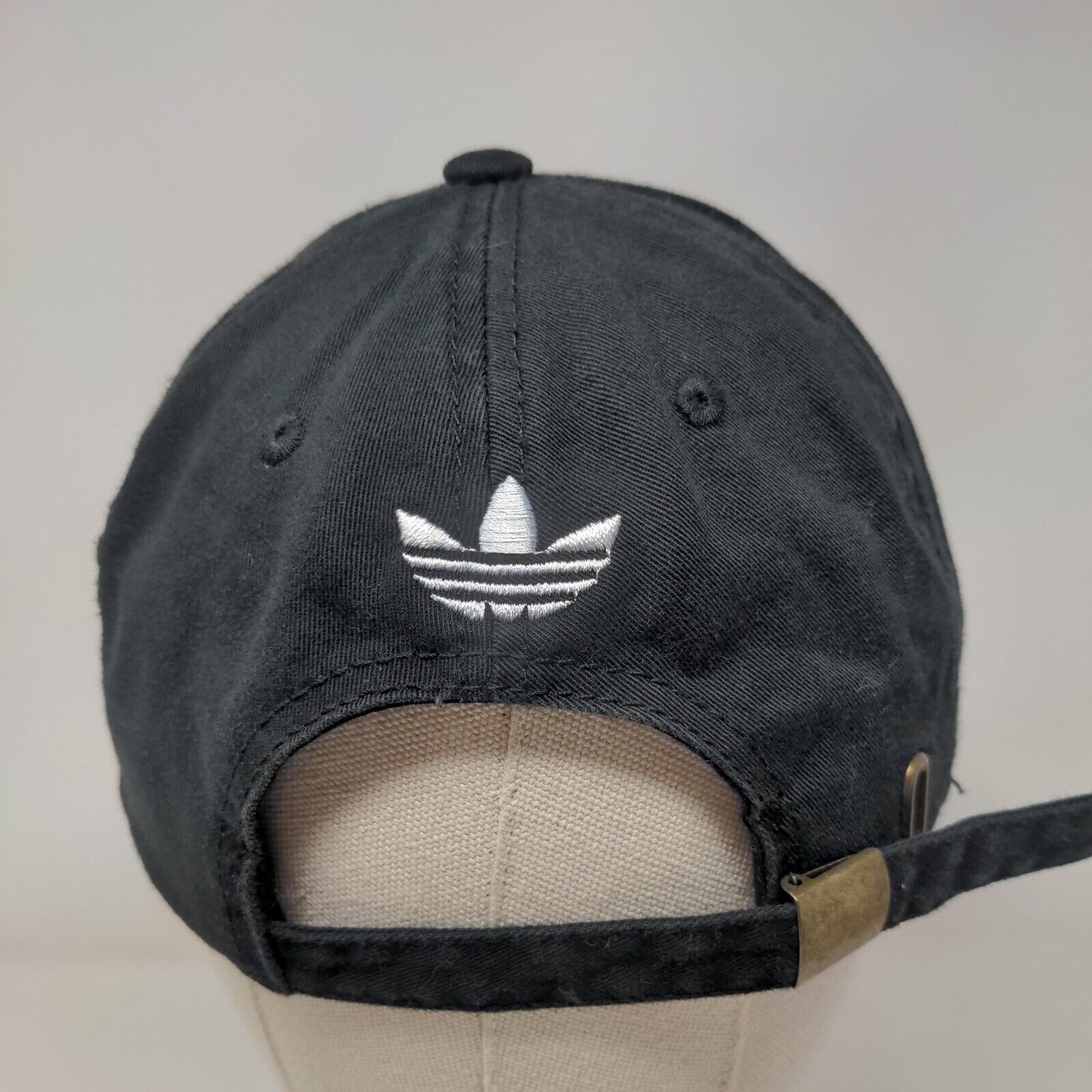 Adidas Slideback Hat Black OSFA Adjustable Embroidered Vented Holes 6 Panel