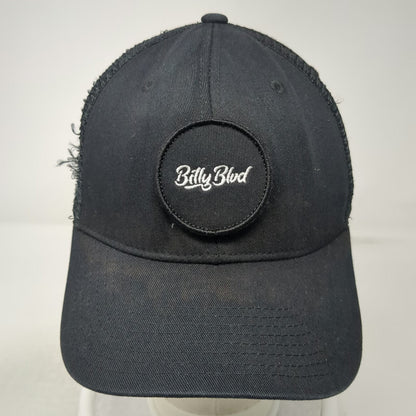 Billy Blvd Trucker Hat Black One Size BB Logo Mesh Snapback Curved Brim Patch
