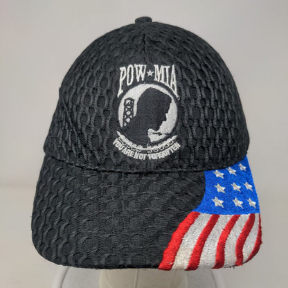 Pow Mia You Are Not Forgotten Strapback Hat Black OSFA USA Flag Patriotic