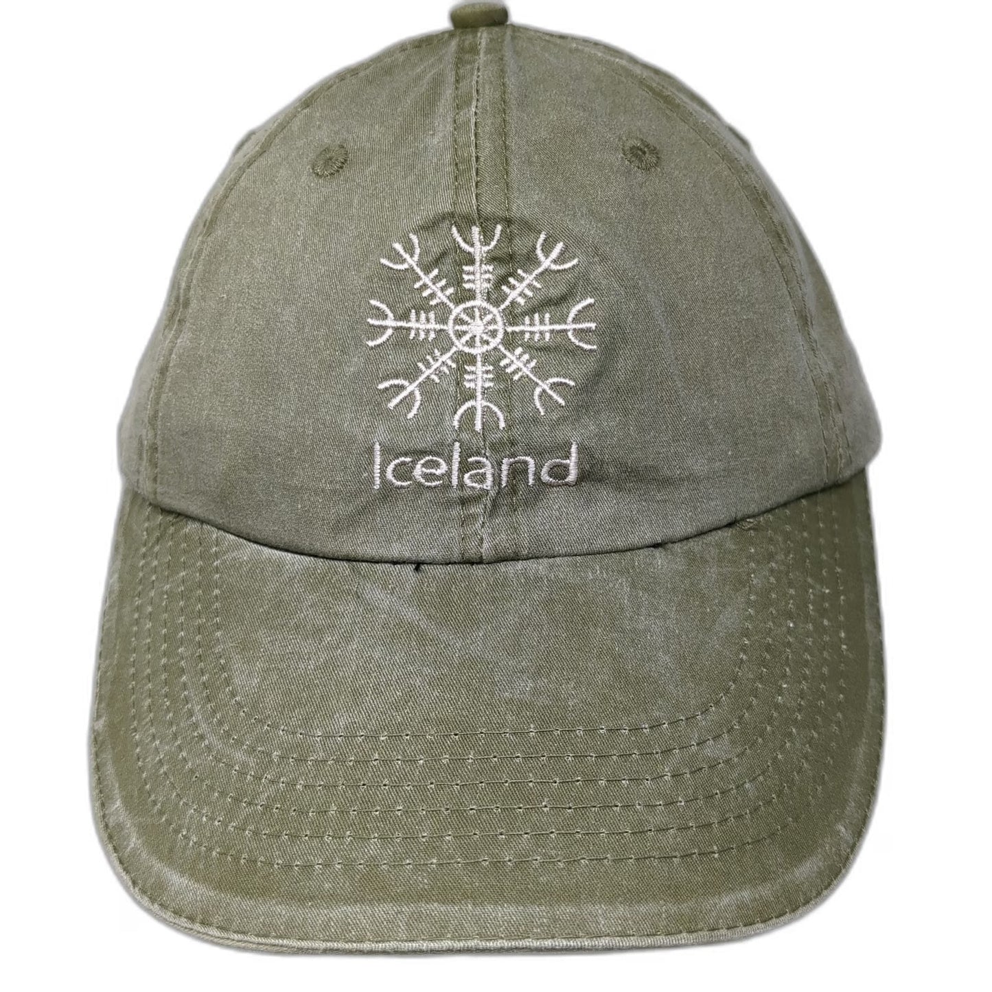 Result Baseball Cap Green One Size Iceland Compass Rune Slideback Cotton Hat