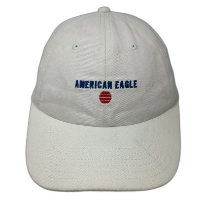 American Eagle Baseball Cap Beige One Size Embroidered Logo Twill Slideback Hat