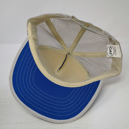 Caterpillar Trucker Hat Blue Forklift Snapback Mesh Rope Tonkin Inc Vintage 90's