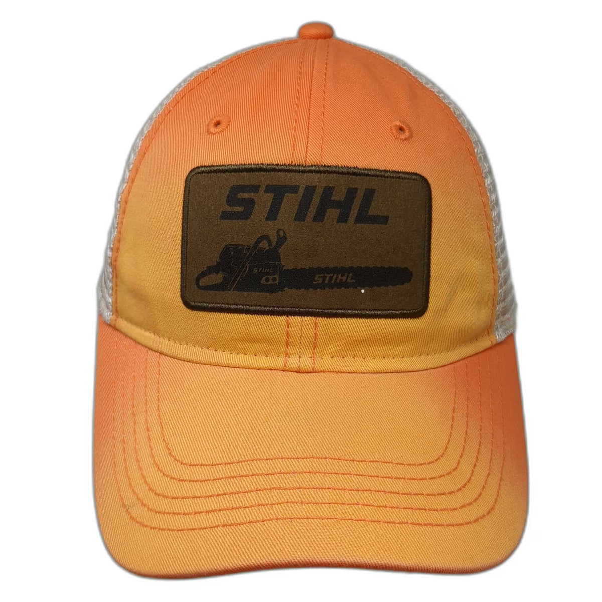 Stihl Trucker Hat Orange One Size Chainsaw Patch Mesh Snapback Tool Logo Cap