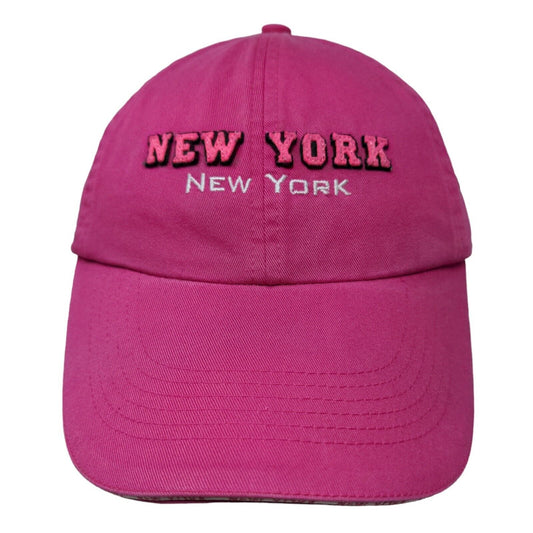 Falcon Women's Strapback Hat Pink Adjustable Embroidered New York New York Logo