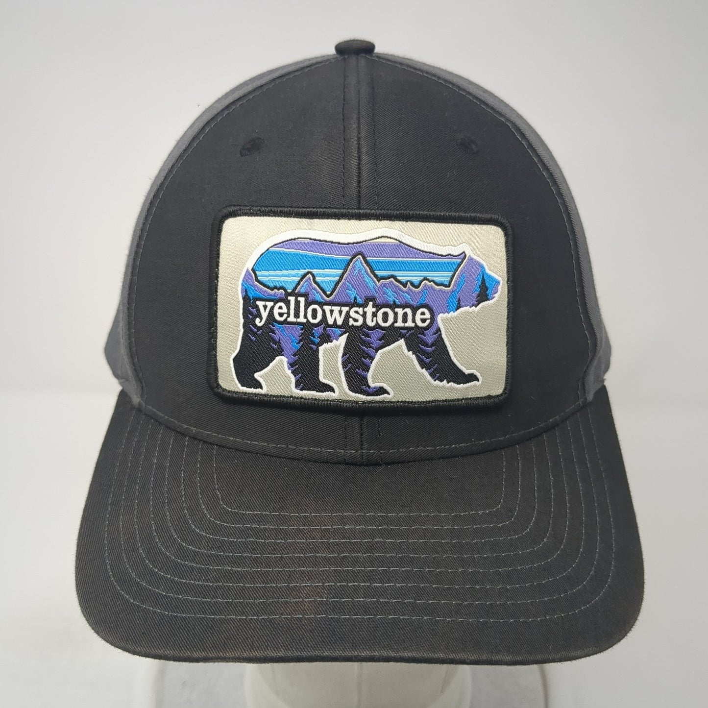 Yellowstone Bear Snapback Hat Black One Size Adjustable Richardson