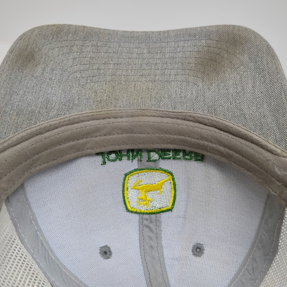 Infinity Headwear John Deere Trucker Hat Gray One Size Mesh Snapback Embroidered