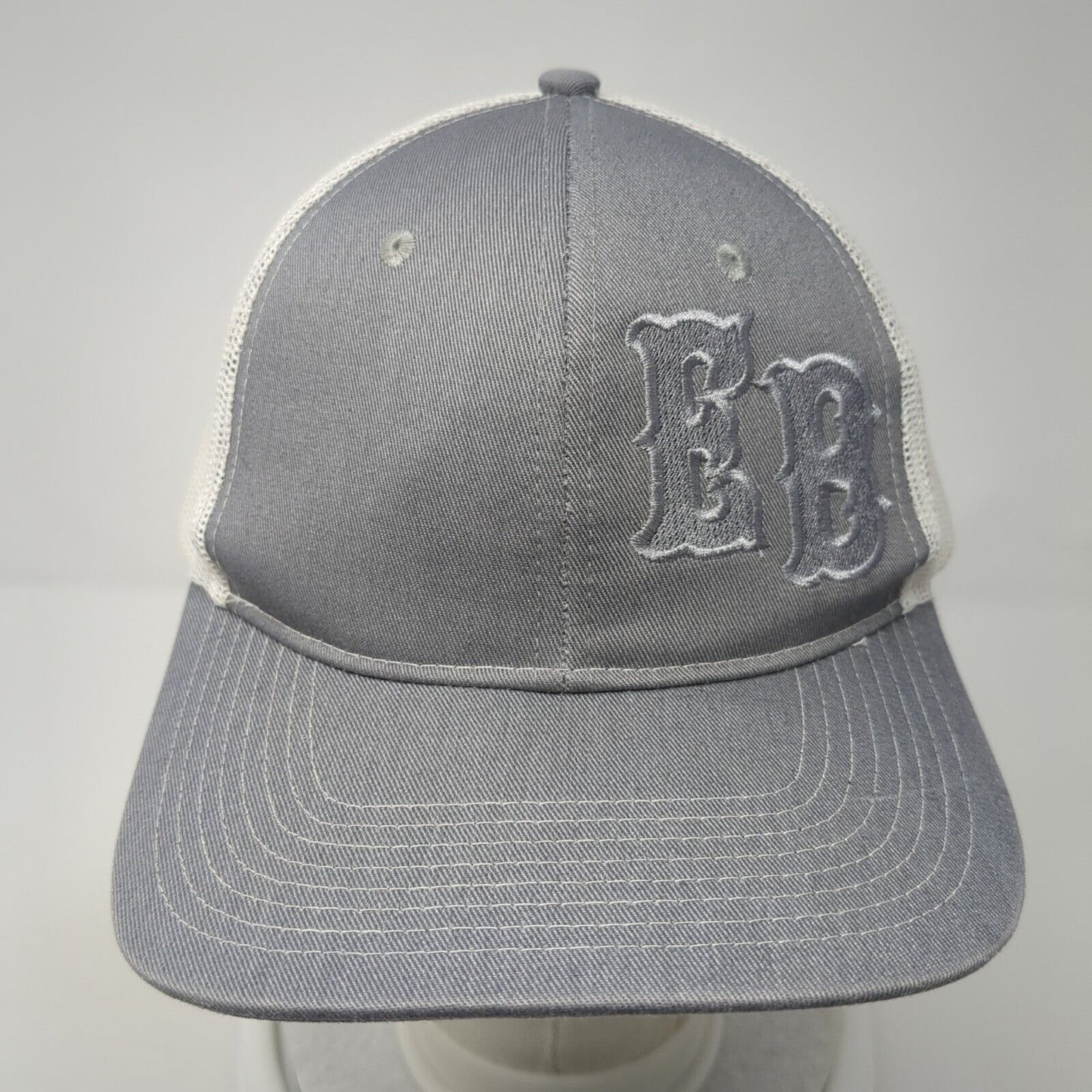 EB Snapback Trucker Hat Gray One Size Adjustable Mesh Back Port Authority