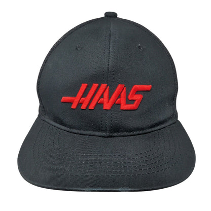 Haas Snapback Mesh Back Trucker Hat Black OSFA Adjustable Embroidered
