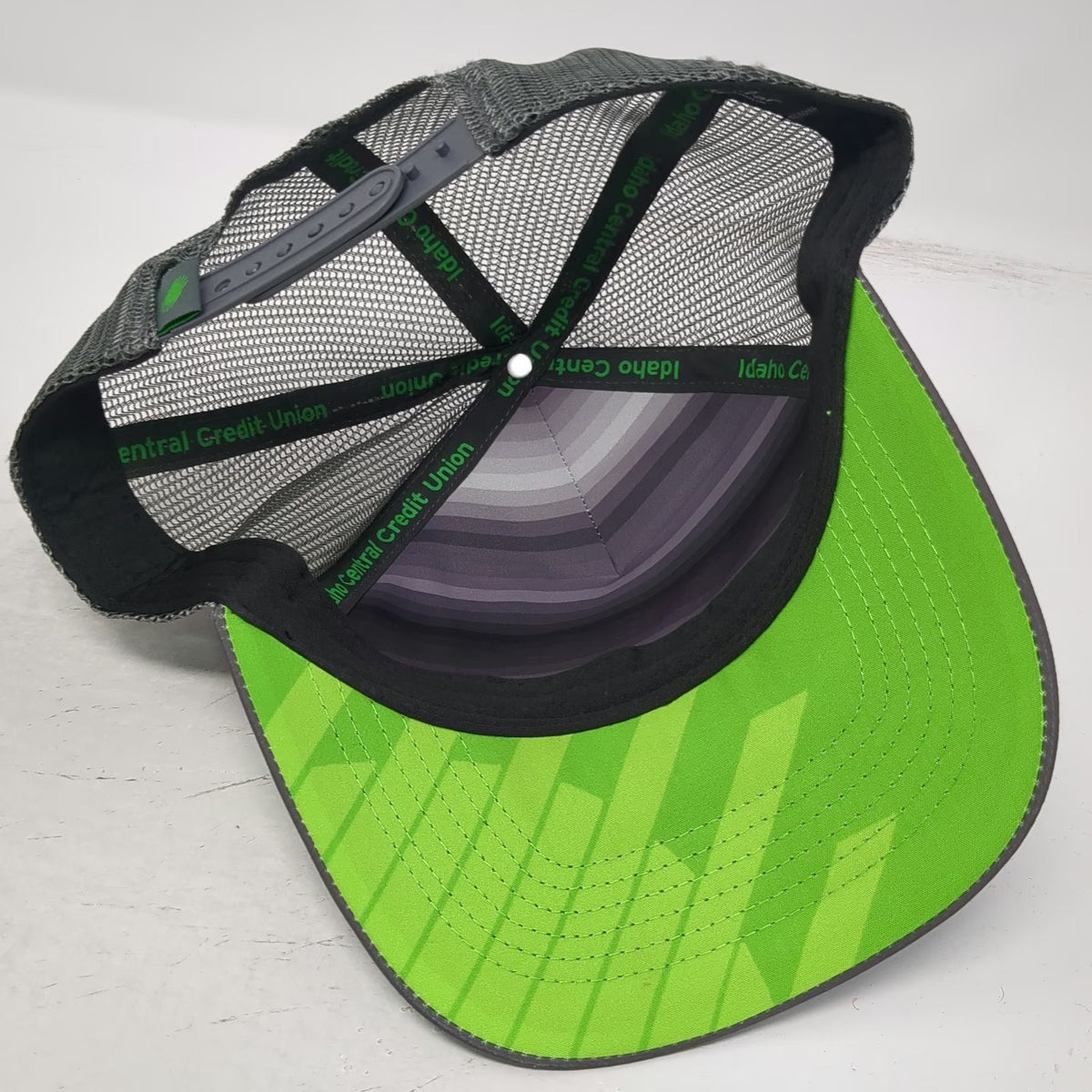 Idaho Central Credit Union Trucker Hat Green Gray One Size Mesh Snapback Patch