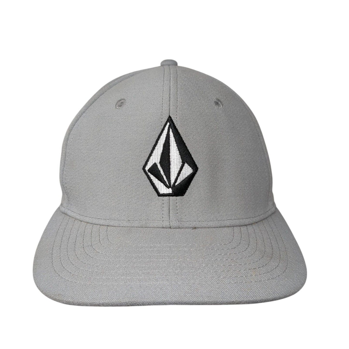 Volcom Stone Fitted Hat Gray L/XL Embroidered Solid 6 Panel Vent Holes