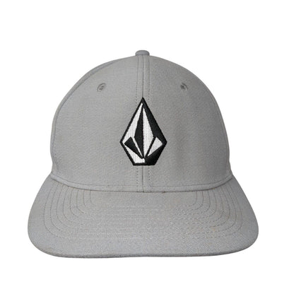Volcom Stone Fitted Hat Gray L/XL Embroidered Solid 6 Panel Vent Holes