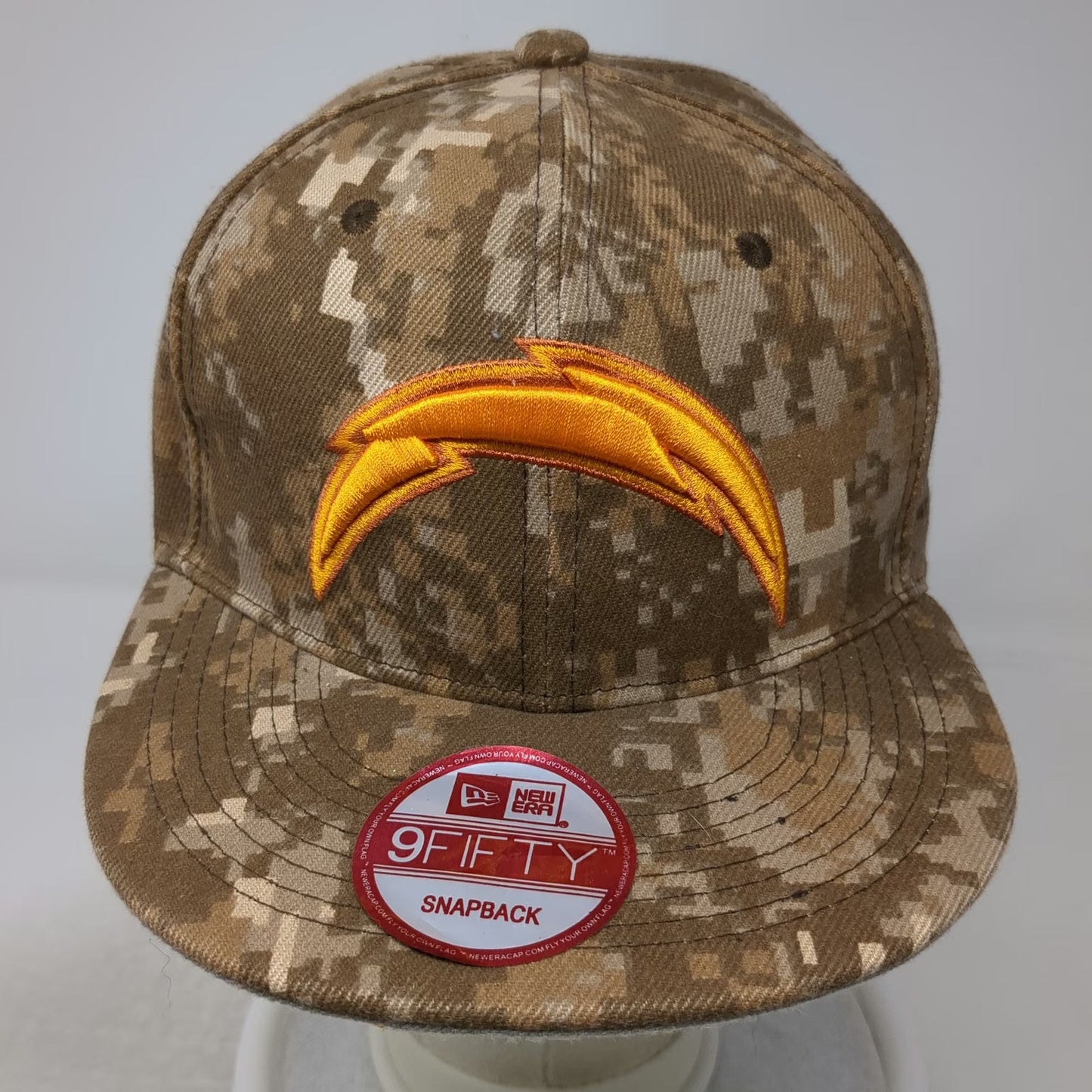 New Era NFL Los Angeles Chargers Snapback Hat Brown Camo One Size 9FIFTY Gray