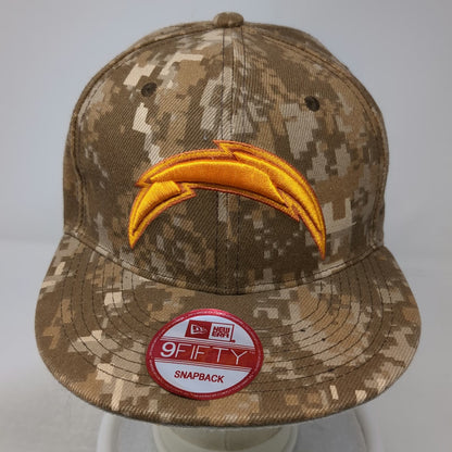 New Era NFL Los Angeles Chargers Snapback Hat Brown Camo One Size 9FIFTY Gray