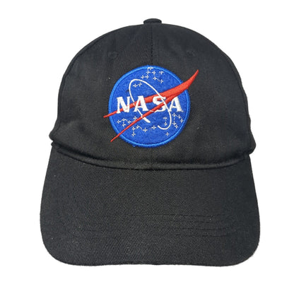 NASA Strapback Hat Black XL Adjustable Embroidered Spirit Vent Holes