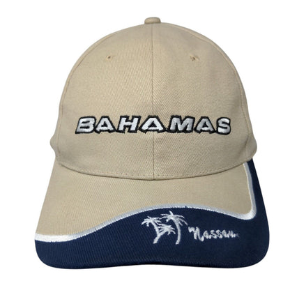 Bahamas Nassau Strapback Hat Tan 58cm Adjustable Embroidered 6 Panel