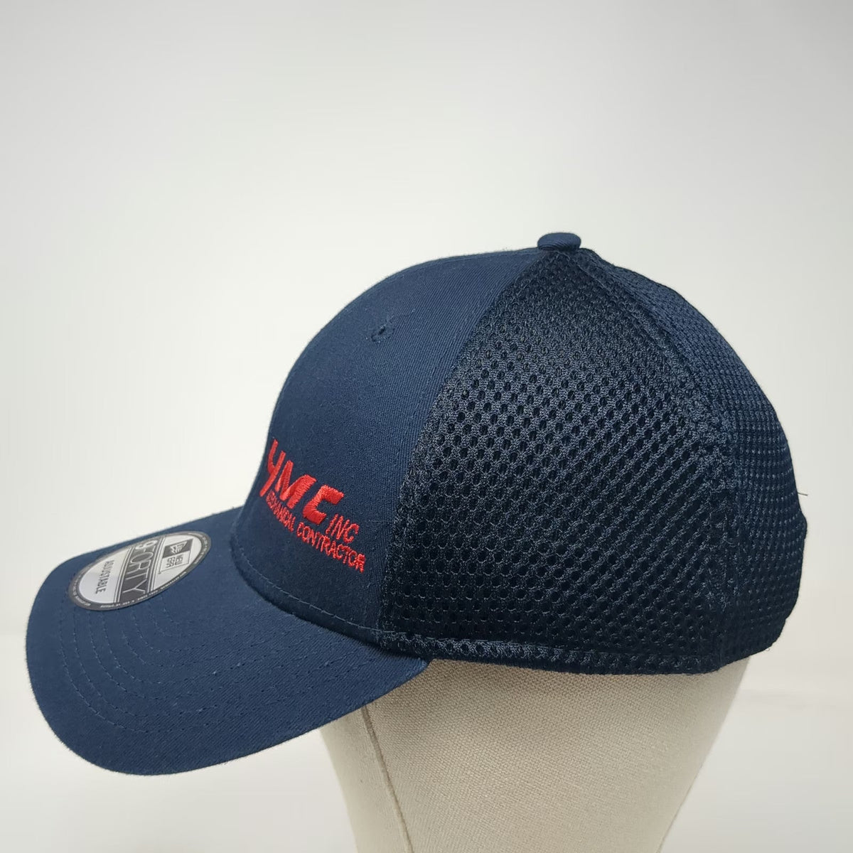 New Era Trucker Hat Blue One Size YMC Inc Mechanical Contractor Mesh Snapback