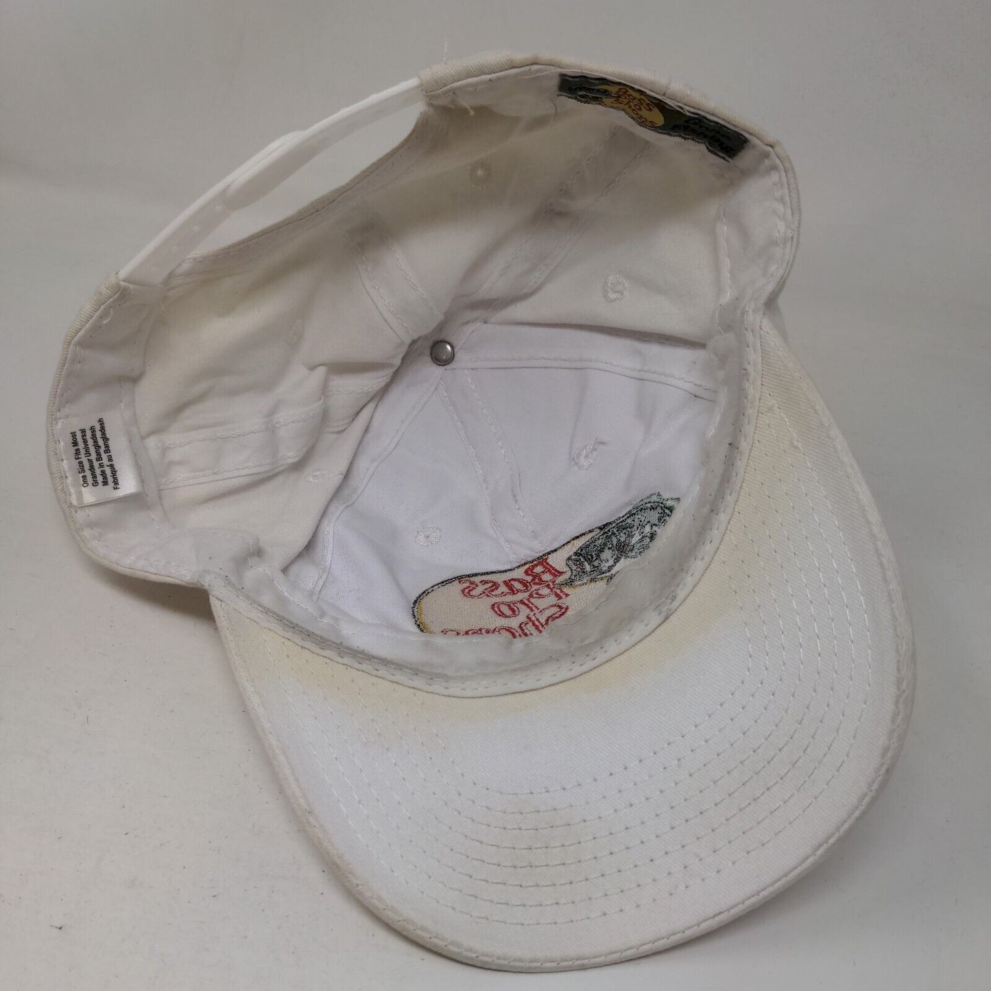 Bass Pro Shops Snapback Hat White OSFM Embroidered Gone Fishing