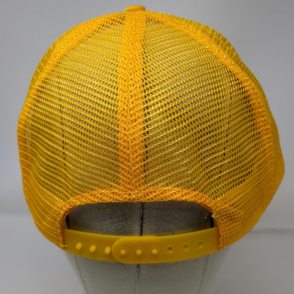 Yellow Trucker Hat Hobey's Pizza Sun Valley Nevada Snapback Foam Mesh Vintage