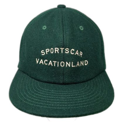 Overcrest SportsCar Vacationland Baseball Cap Green One Size Wool Slideback Hat