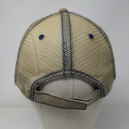 Phillips & Jordan Strapback Mesh Back Trucker Hat Tan OSFA Embroidered