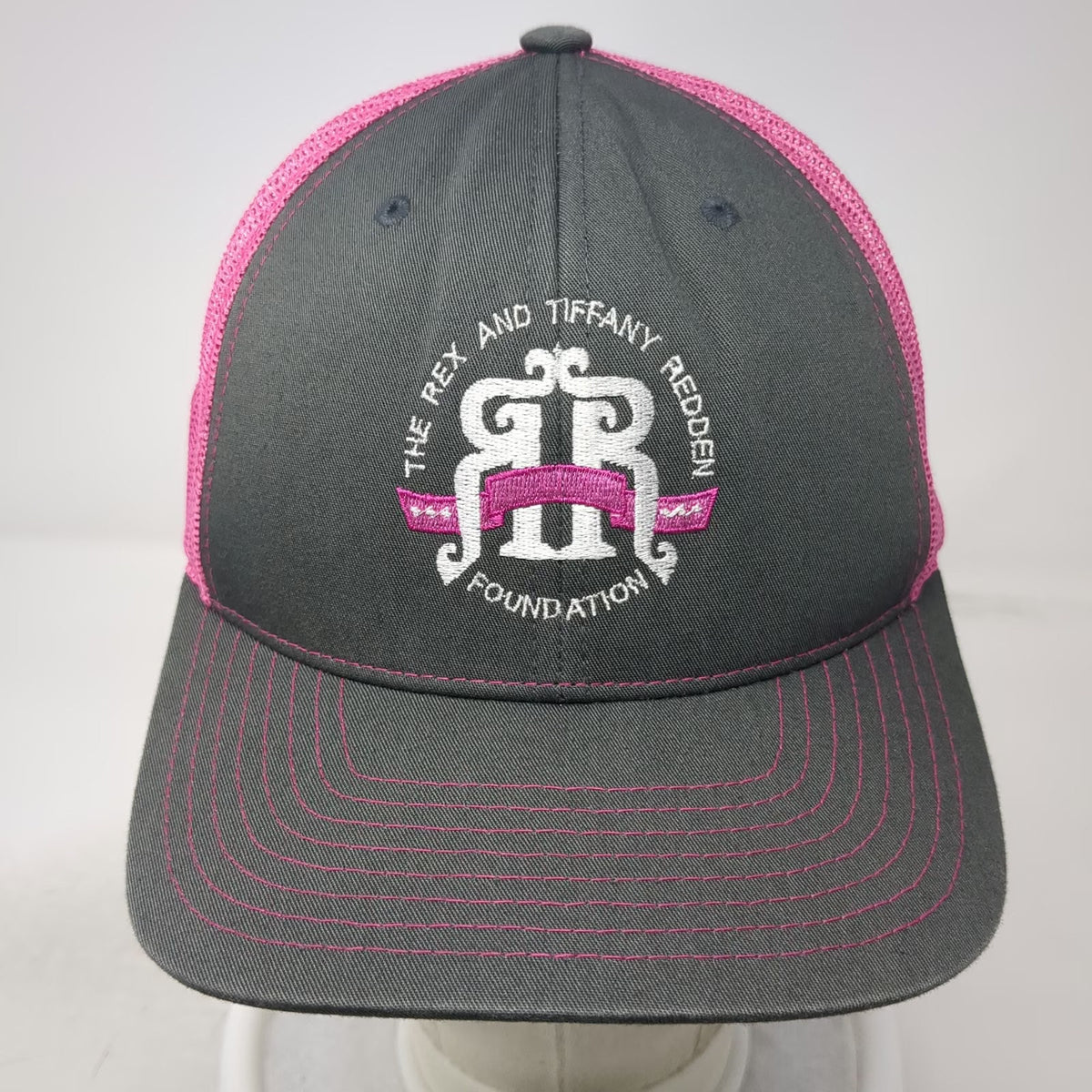 Richardson Trucker Hat Gray Pink One Size Mesh Rex Tiffany Redden Foundation