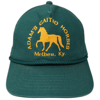 Young An 5 Panel Green One Size Adams Gaited Horses Melber Ky Rope Snapback Hat