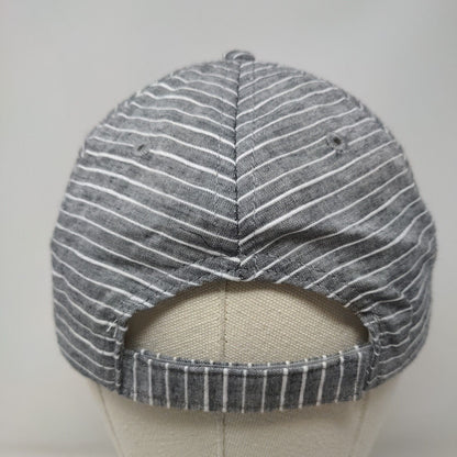 Outer Banks Men's Strapback Hat Gray Striped Embroidered Anchor Logo