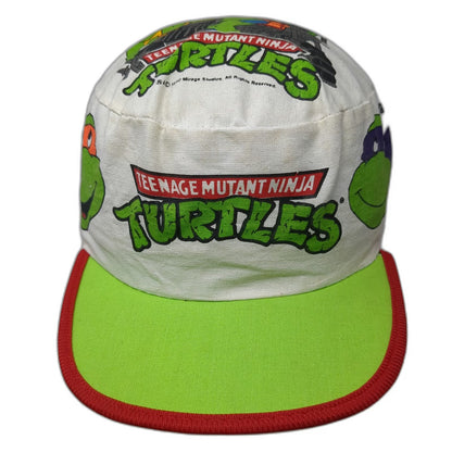 Teenage Mutant Ninja Turtles Army Cap White OSFM 1990 Mirage Allover Print Hat