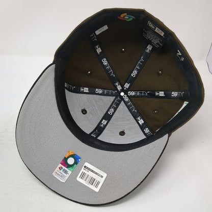 New Era Mexico World Baseball Classic Brown Black Cap 7 3/8 Flat Brim Fitted Hat