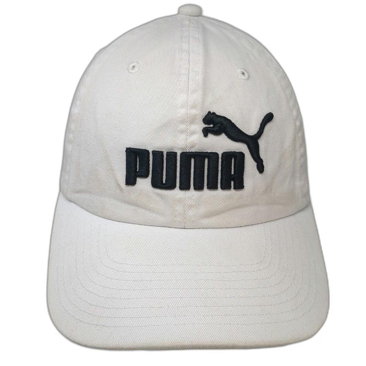 Puma Baseball Cap White One Size Embroidered Logo Adjustable Slideback Hat